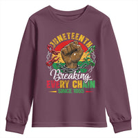 Juneteenth Breaking Every Chain Since 1865 Youth Sweatshirt Retro Vintage