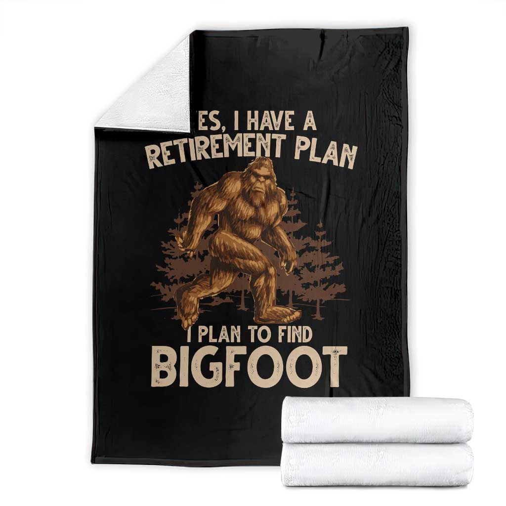 Bigfoot Retirement Plan Throw Blanket Funny Saying Sasquatch Research - Wonder Print Shop