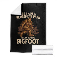 Bigfoot Retirement Plan Throw Blanket Funny Saying Sasquatch Research - Wonder Print Shop