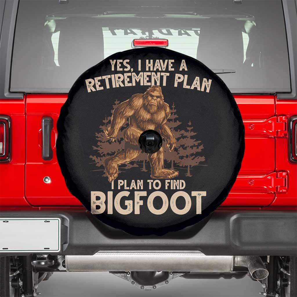 Bigfoot Retirement Plan Spare Tire Cover Funny Saying Sasquatch Research - Wonder Print Shop