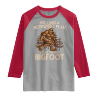 Bigfoot Retirement Plan Raglan Shirt Funny Saying Sasquatch Research - Wonder Print Shop