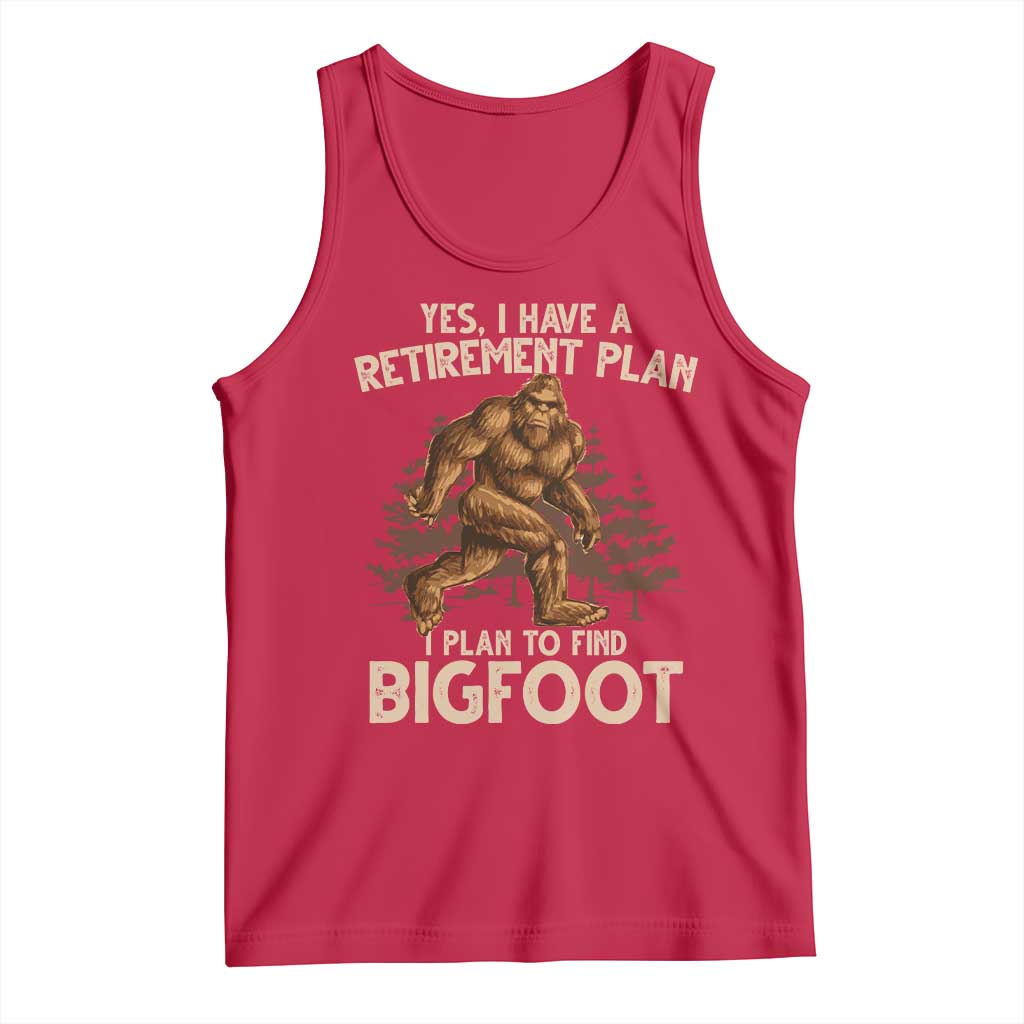Bigfoot Retirement Plan Tank Top Funny Saying Sasquatch Research - Wonder Print Shop