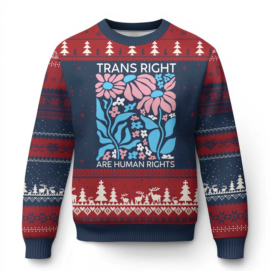 Trans Rights Ugly Christmas Sweater Protect Trans Social Justice LGBT - Wonder Print Shop