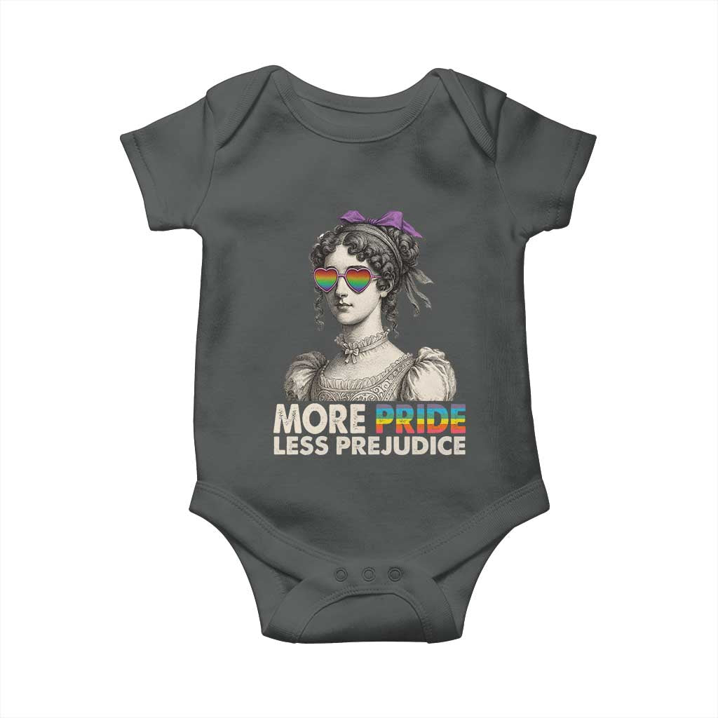 More Pride Less Prejudice Baby Onesie LGBTQ Proud Ally Pride Month - Wonder Print Shop