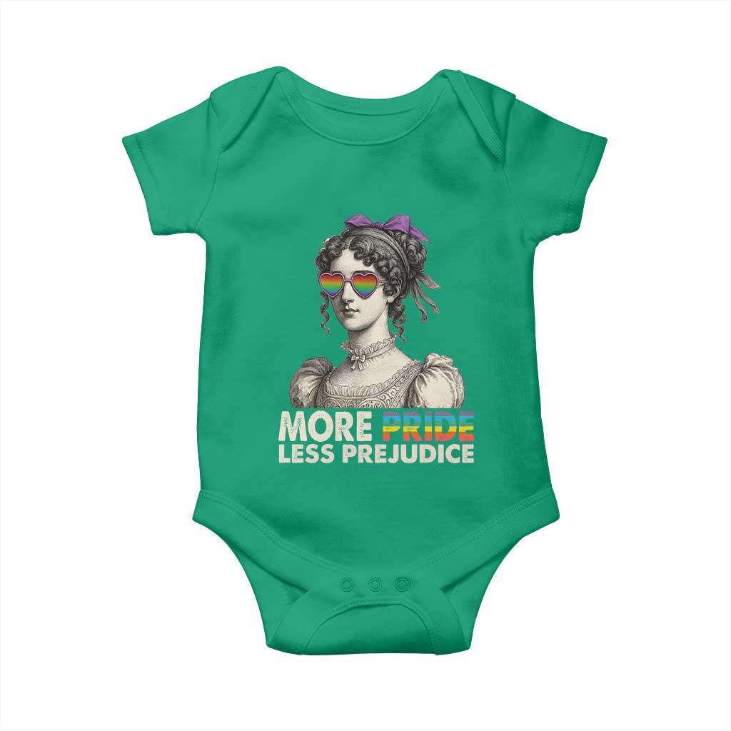 More Pride Less Prejudice Baby Onesie LGBTQ Proud Ally Pride Month - Wonder Print Shop