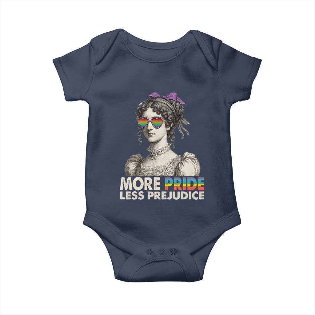 More Pride Less Prejudice Baby Onesie LGBTQ Proud Ally Pride Month - Wonder Print Shop