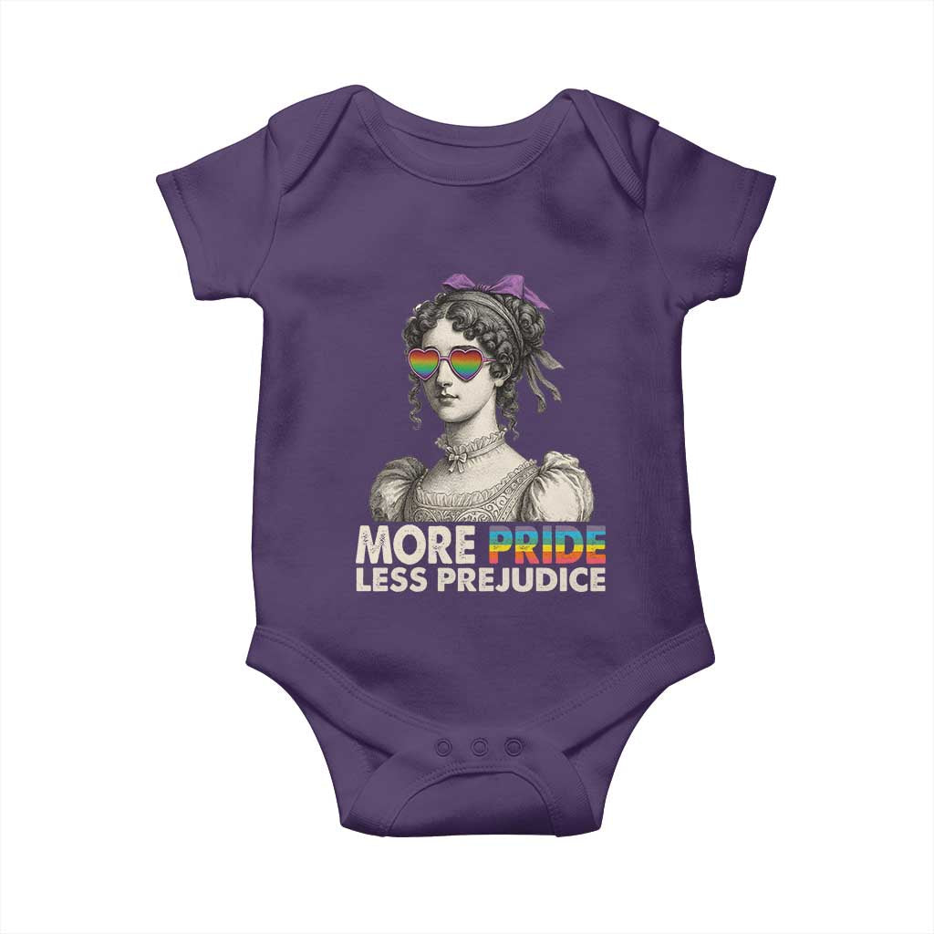 More Pride Less Prejudice Baby Onesie LGBTQ Proud Ally Pride Month - Wonder Print Shop