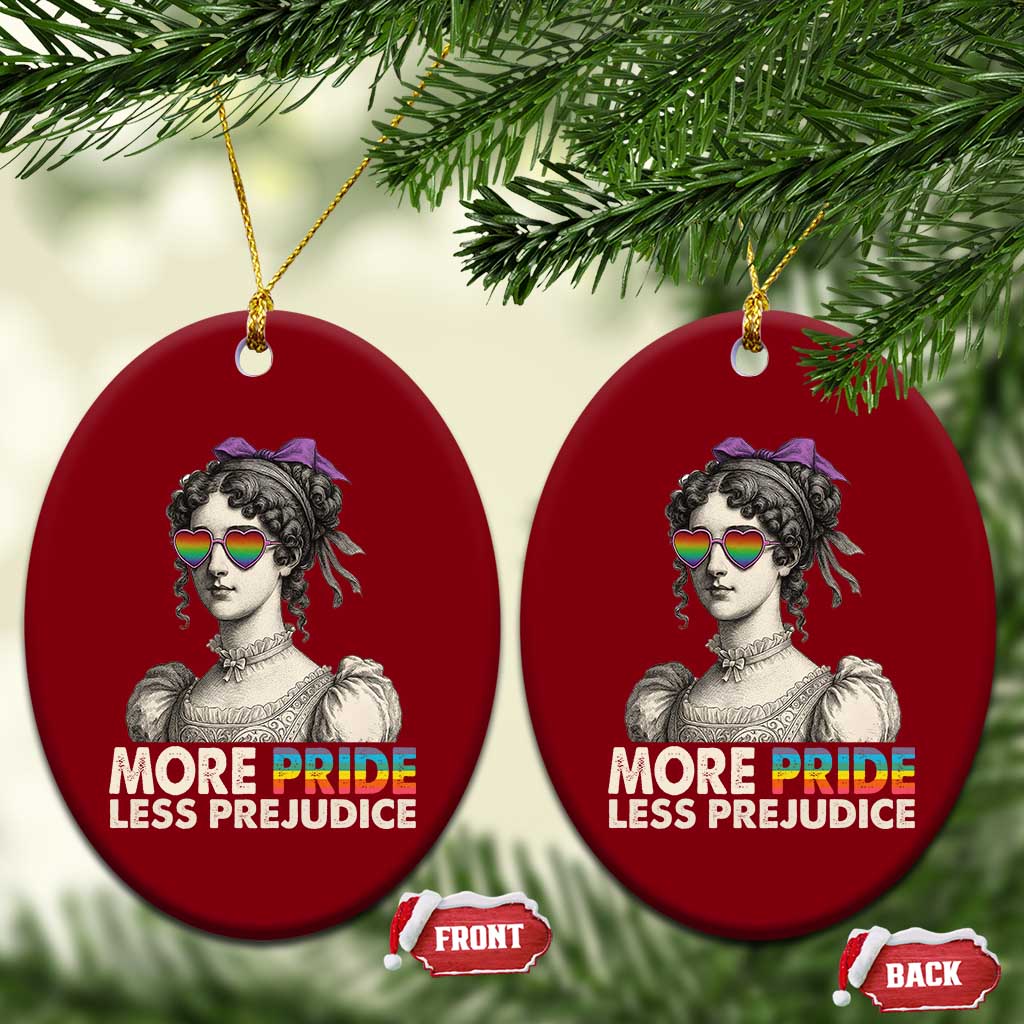 More Pride Less Prejudice Ceramic Ornament LGBTQ Proud Ally Pride Month - Wonder Print Shop