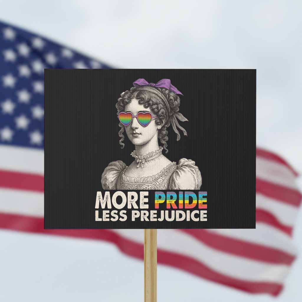 More Pride Less Prejudice Protest Sign LGBTQ Proud Ally Pride Month - Wonder Print Shop