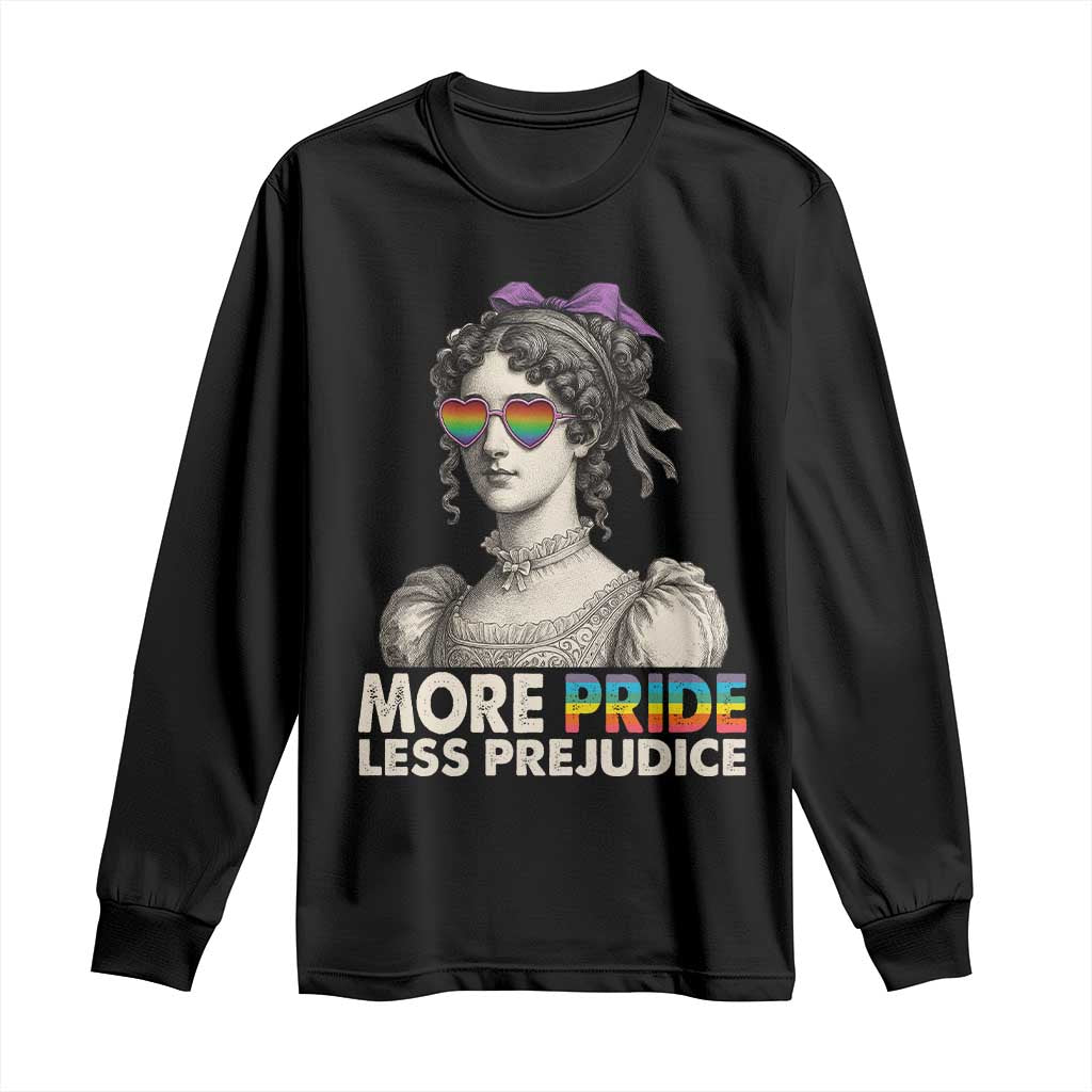 More Pride Less Prejudice Long Sleeve Shirt LGBTQ Proud Ally Pride Month - Wonder Print Shop