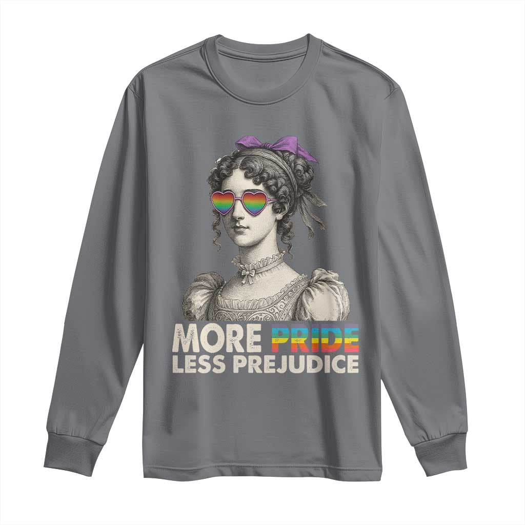More Pride Less Prejudice Long Sleeve Shirt LGBTQ Proud Ally Pride Month - Wonder Print Shop