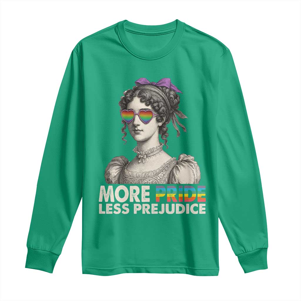 More Pride Less Prejudice Long Sleeve Shirt LGBTQ Proud Ally Pride Month - Wonder Print Shop