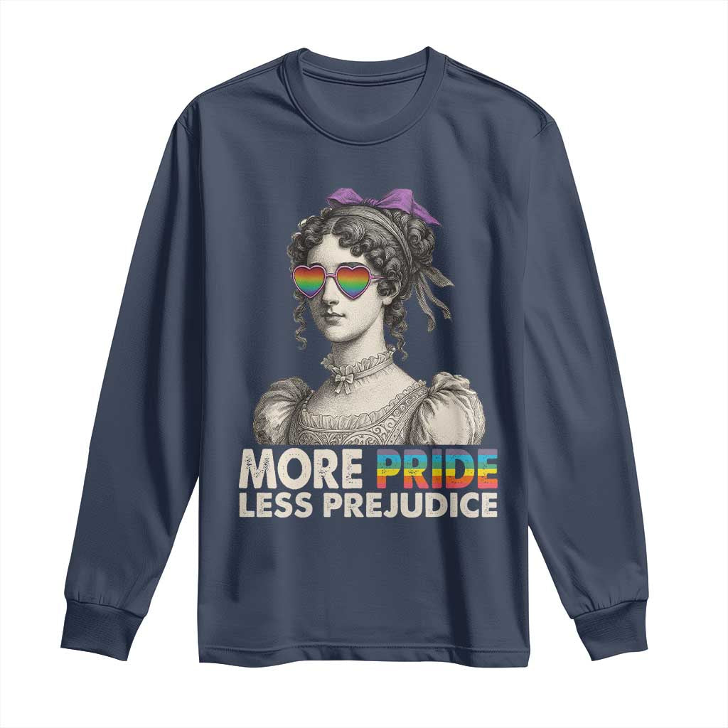 More Pride Less Prejudice Long Sleeve Shirt LGBTQ Proud Ally Pride Month - Wonder Print Shop