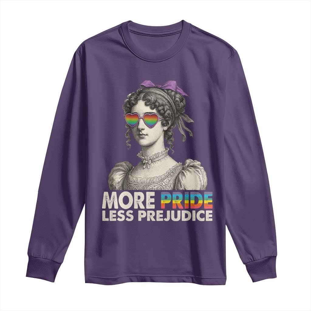 More Pride Less Prejudice Long Sleeve Shirt LGBTQ Proud Ally Pride Month - Wonder Print Shop