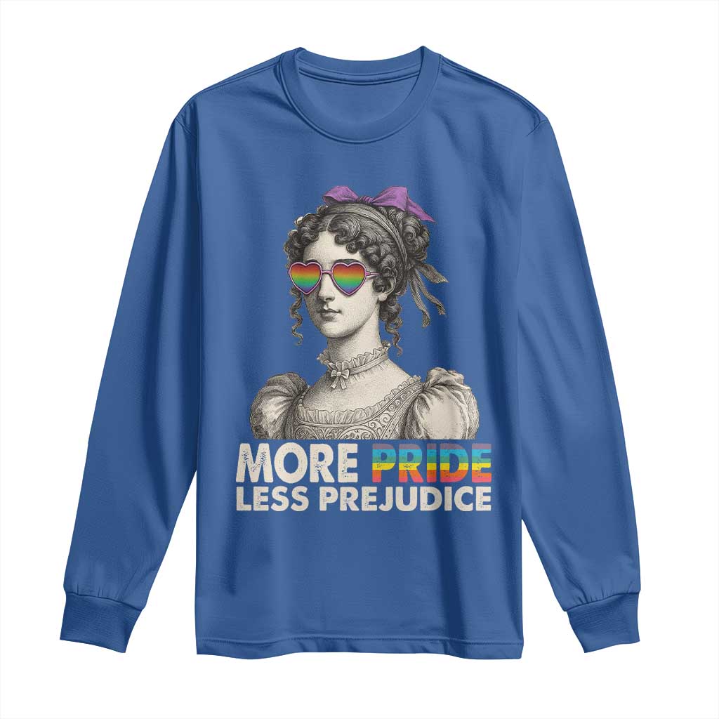 More Pride Less Prejudice Long Sleeve Shirt LGBTQ Proud Ally Pride Month - Wonder Print Shop