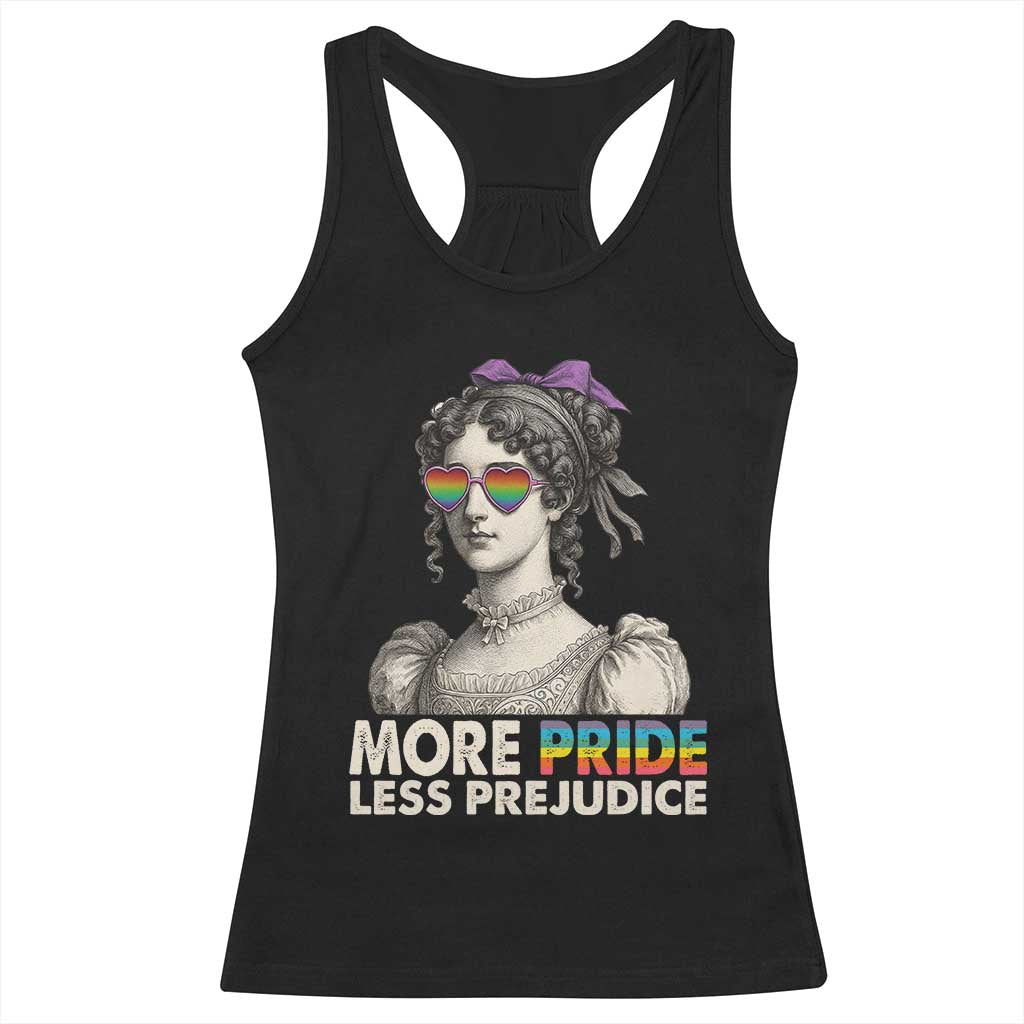 More Pride Less Prejudice Racerback Tank Top LGBTQ Proud Ally Pride Month - Wonder Print Shop