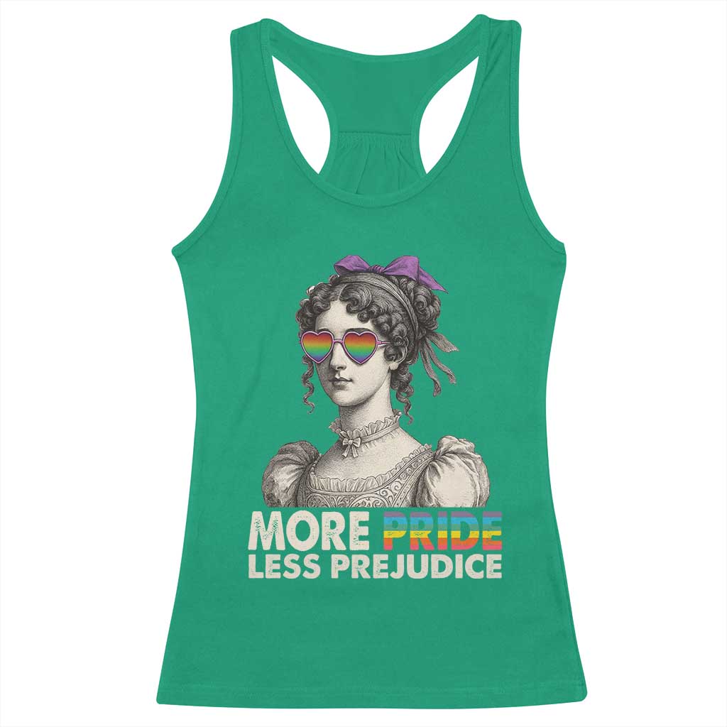 More Pride Less Prejudice Racerback Tank Top LGBTQ Proud Ally Pride Month - Wonder Print Shop