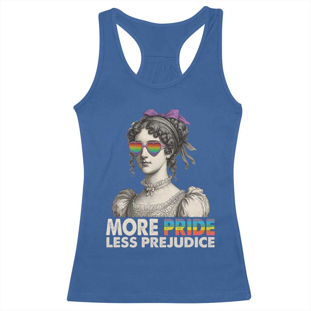 More Pride Less Prejudice Racerback Tank Top LGBTQ Proud Ally Pride Month - Wonder Print Shop