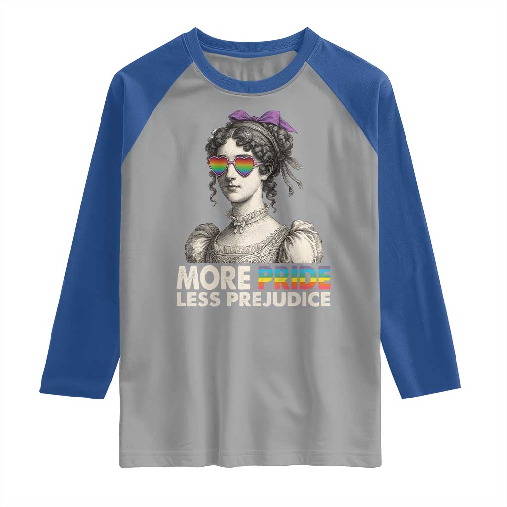 More Pride Less Prejudice Raglan Shirt LGBTQ Proud Ally Pride Month - Wonder Print Shop