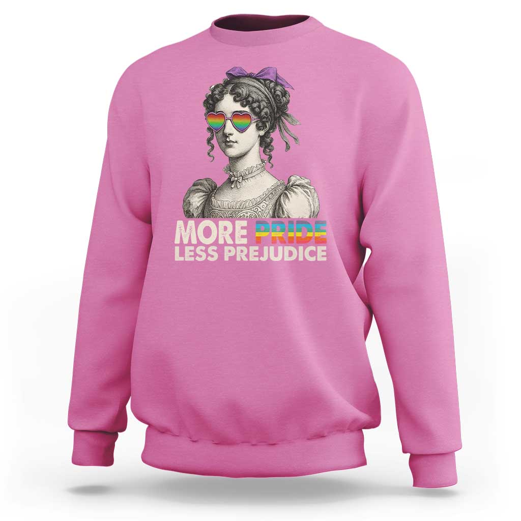 More Pride Less Prejudice Sweatshirt LGBTQ Proud Ally Pride Month - Wonder Print Shop
