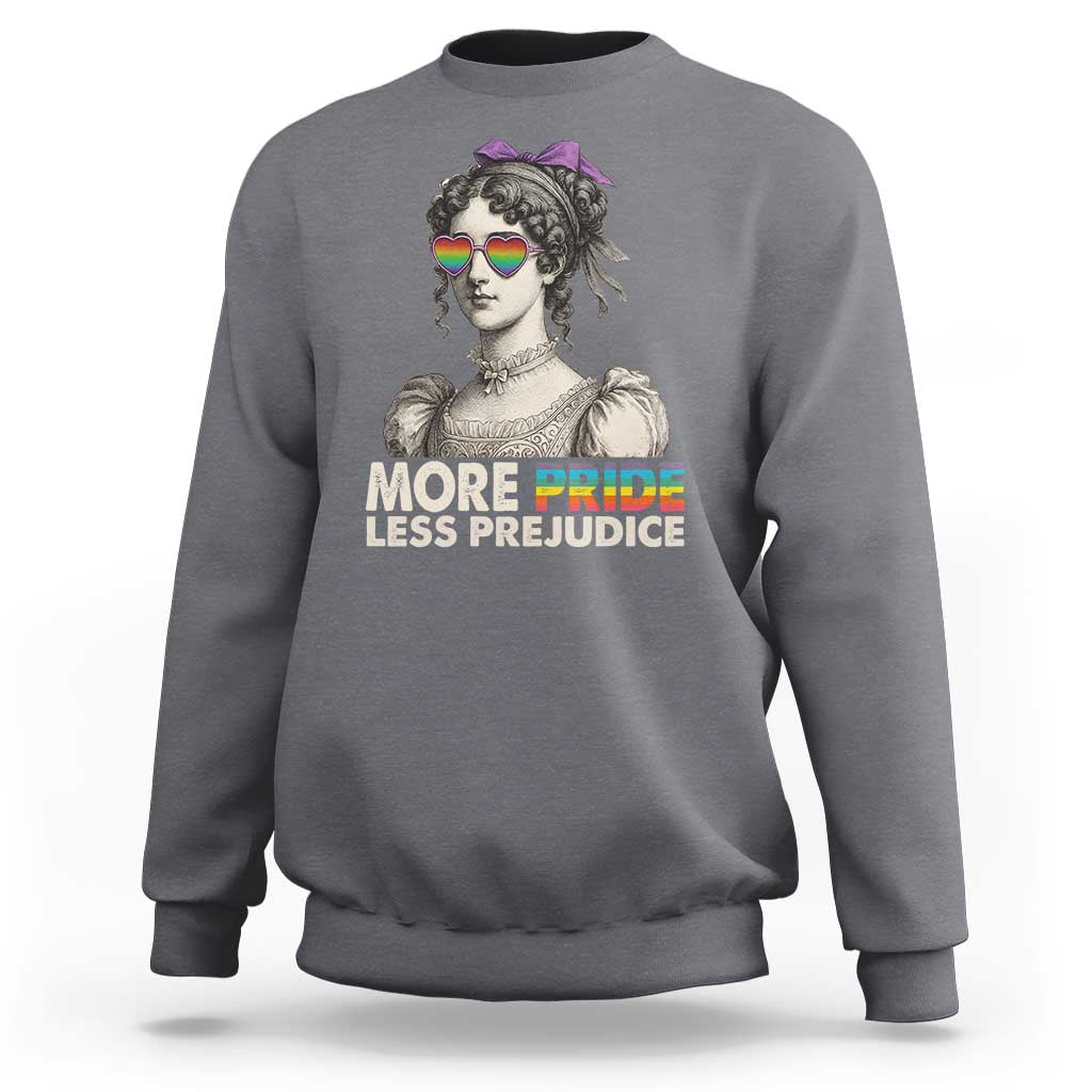 More Pride Less Prejudice Sweatshirt LGBTQ Proud Ally Pride Month - Wonder Print Shop