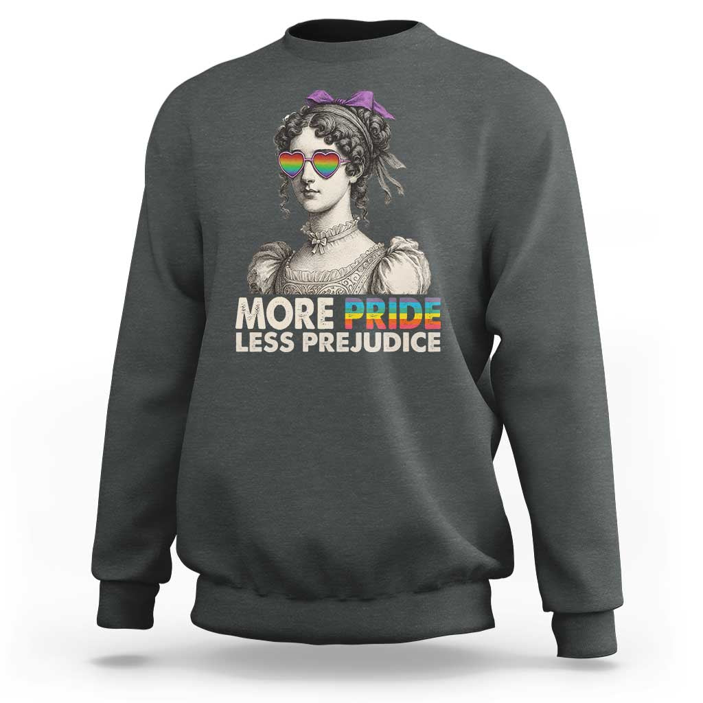 More Pride Less Prejudice Sweatshirt LGBTQ Proud Ally Pride Month - Wonder Print Shop