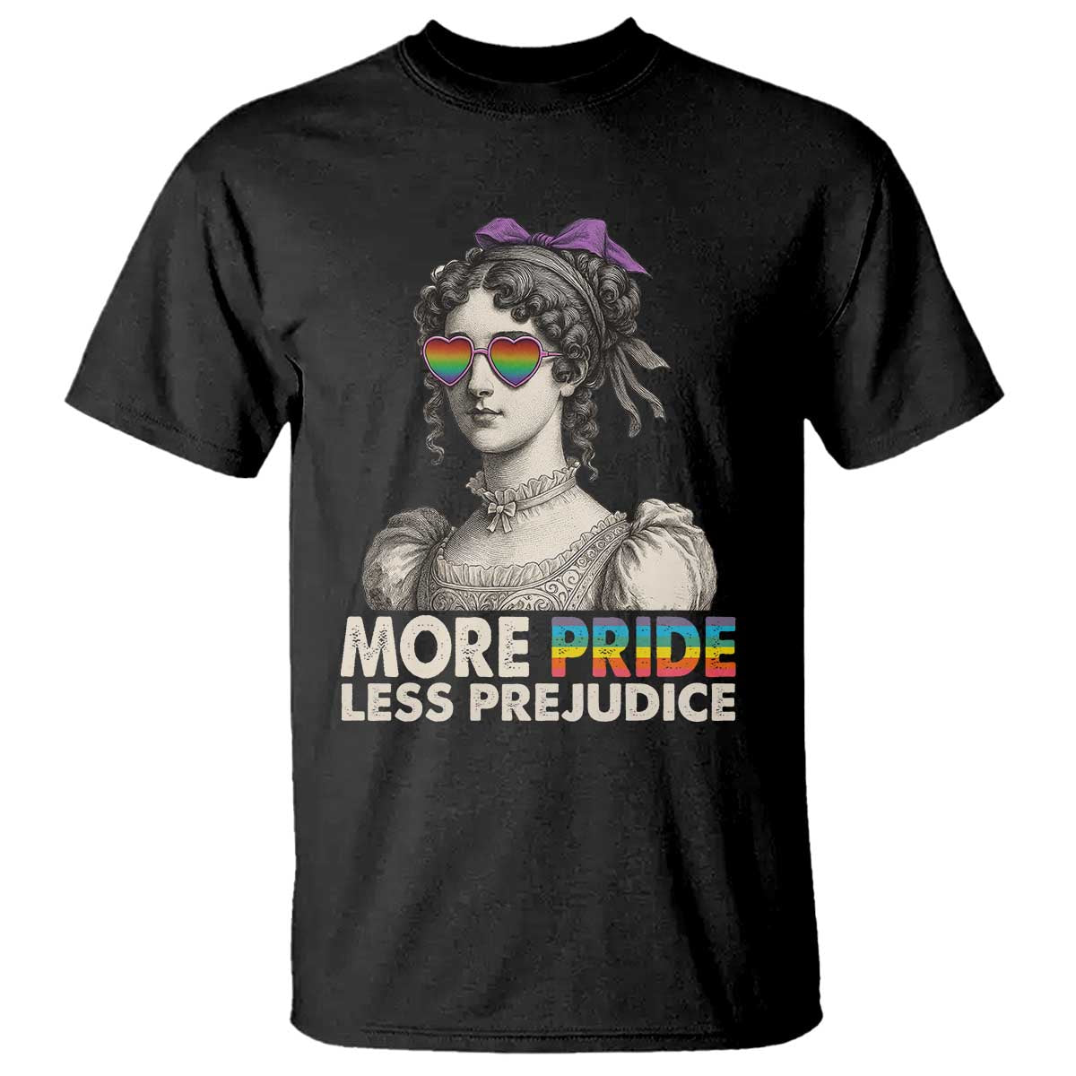 More Pride Less Prejudice T Shirt LGBTQ Proud Ally Pride Month - Wonder Print Shop