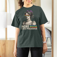 More Pride Less Prejudice T Shirt For Women LGBTQ Proud Ally Pride Month - Wonder Print Shop