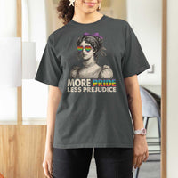 More Pride Less Prejudice T Shirt For Women LGBTQ Proud Ally Pride Month - Wonder Print Shop