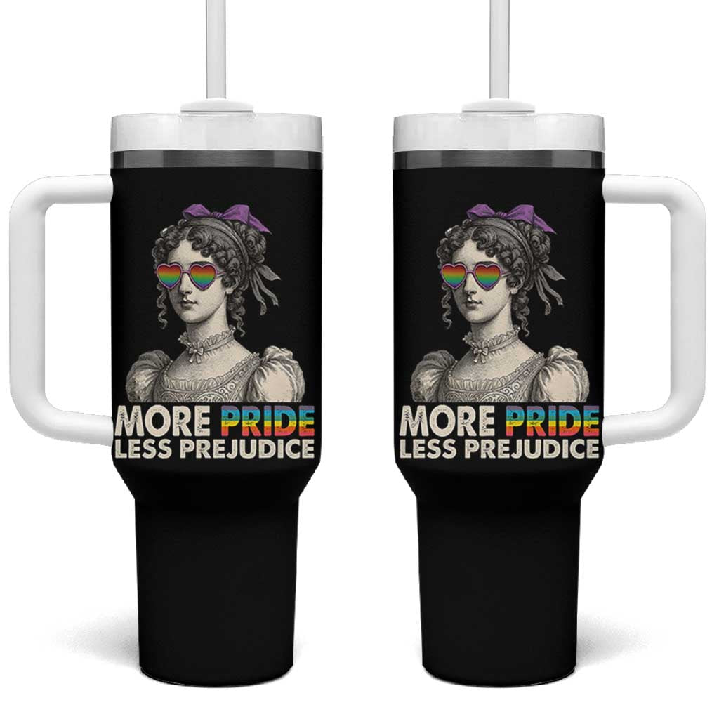 More Pride Less Prejudice Tumbler With Handle LGBTQ Proud Ally Pride Month - Wonder Print Shop