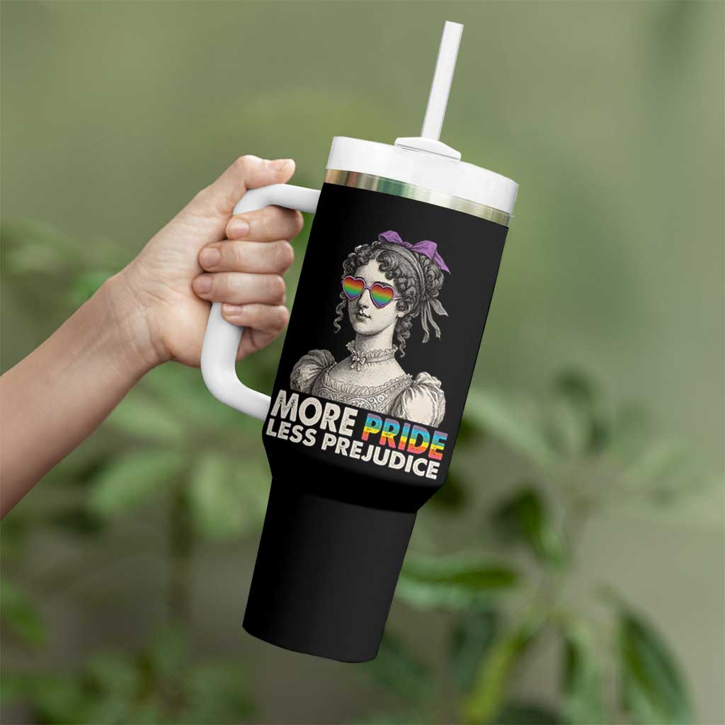 More Pride Less Prejudice Tumbler With Handle LGBTQ Proud Ally Pride Month - Wonder Print Shop