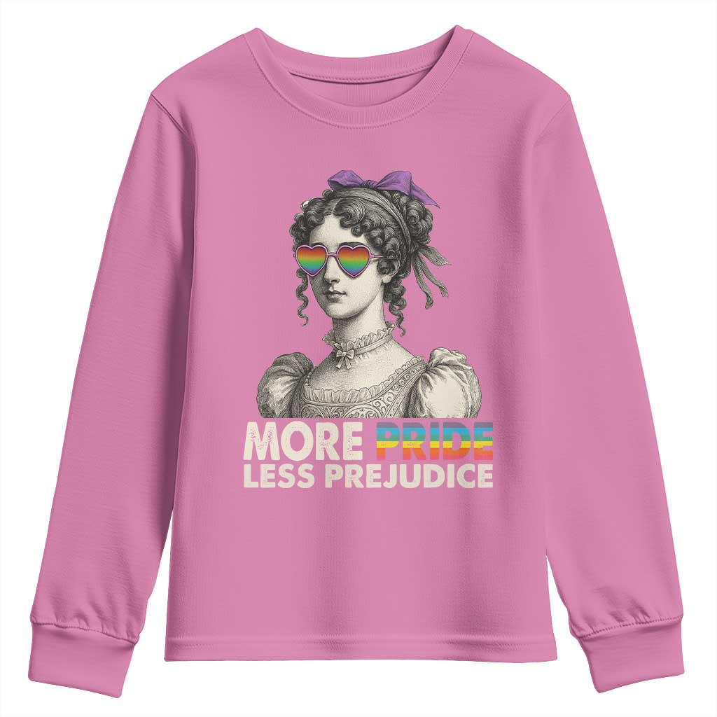 More Pride Less Prejudice Youth Sweatshirt LGBTQ Proud Ally Pride Month - Wonder Print Shop