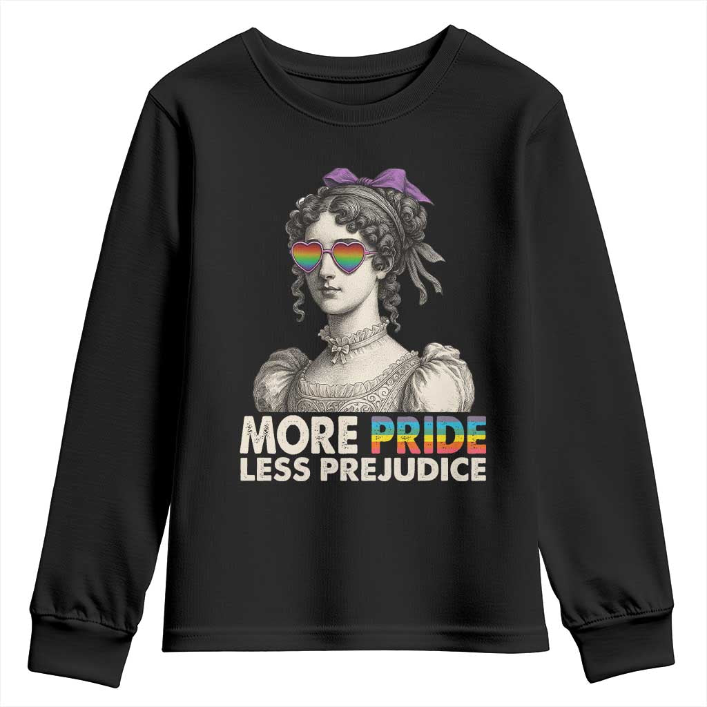 More Pride Less Prejudice Youth Sweatshirt LGBTQ Proud Ally Pride Month - Wonder Print Shop