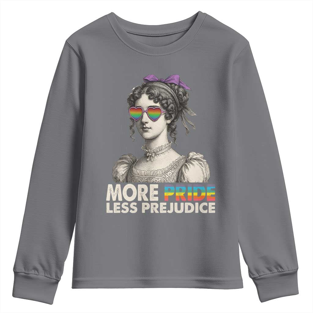 More Pride Less Prejudice Youth Sweatshirt LGBTQ Proud Ally Pride Month - Wonder Print Shop