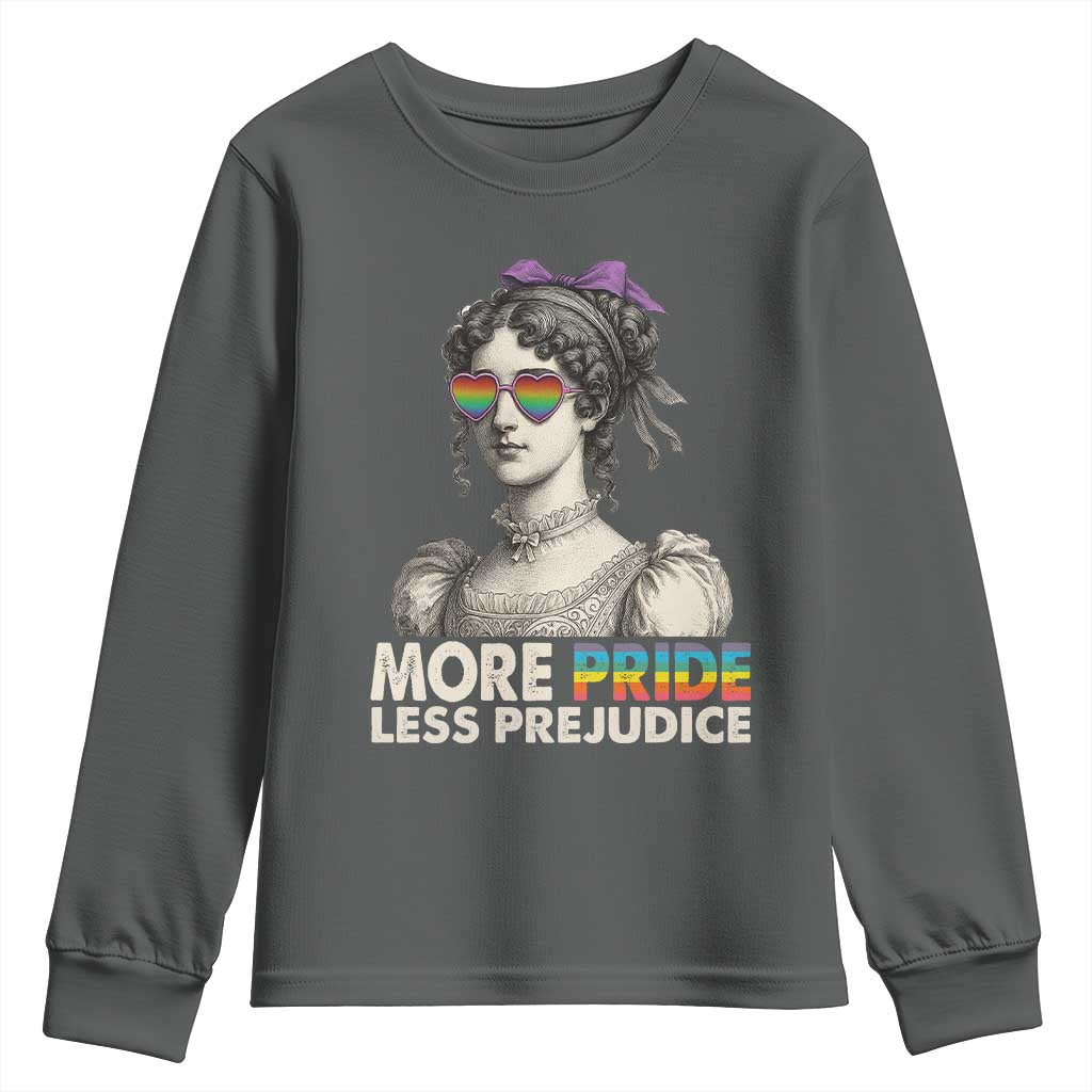More Pride Less Prejudice Youth Sweatshirt LGBTQ Proud Ally Pride Month - Wonder Print Shop