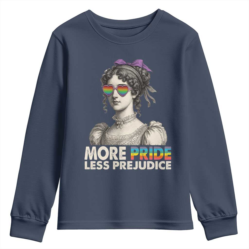 More Pride Less Prejudice Youth Sweatshirt LGBTQ Proud Ally Pride Month - Wonder Print Shop