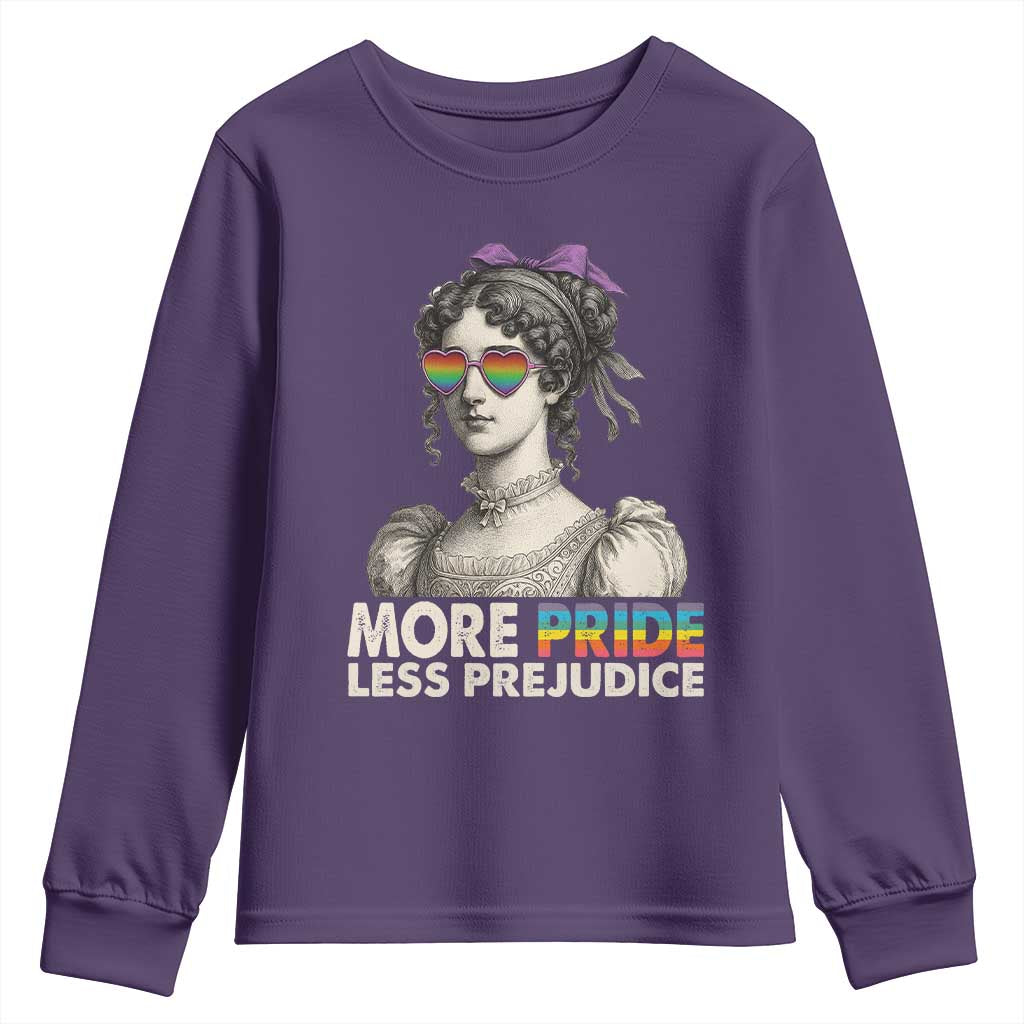 More Pride Less Prejudice Youth Sweatshirt LGBTQ Proud Ally Pride Month - Wonder Print Shop
