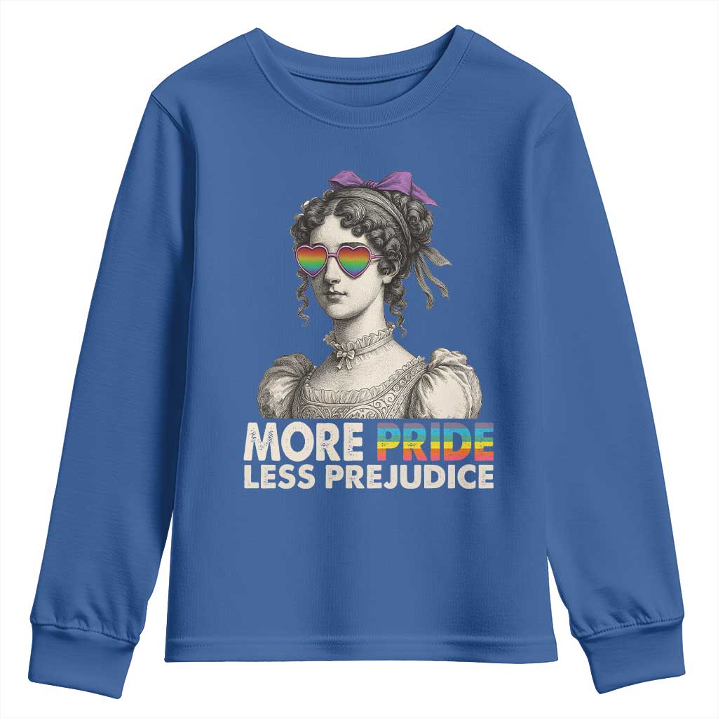 More Pride Less Prejudice Youth Sweatshirt LGBTQ Proud Ally Pride Month - Wonder Print Shop
