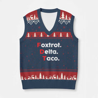 Foxtrot Delta Taco V-Neck Knit Sweater Vest Subtle FDT Resist - Wonder Print Shop