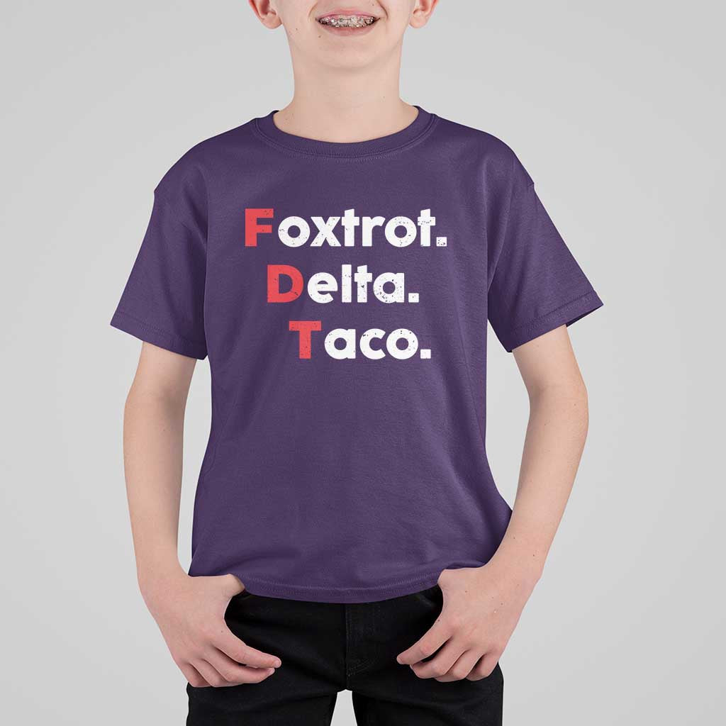 Foxtrot Delta Taco T Shirt For Kid Subtle FDT Resist - Wonder Print Shop