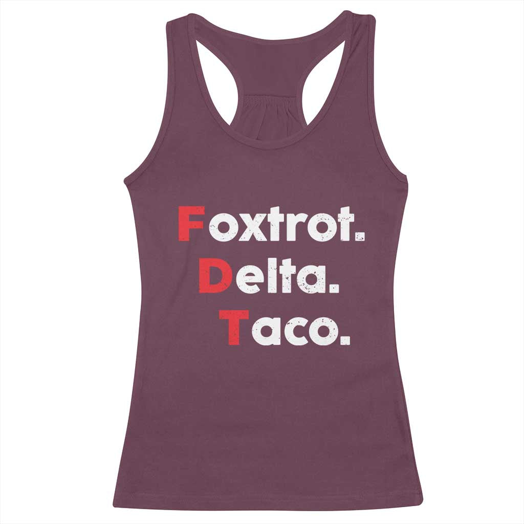 Foxtrot Delta Taco Racerback Tank Top Subtle FDT Resist - Wonder Print Shop