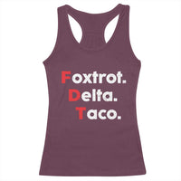 Foxtrot Delta Taco Racerback Tank Top Subtle FDT Resist - Wonder Print Shop
