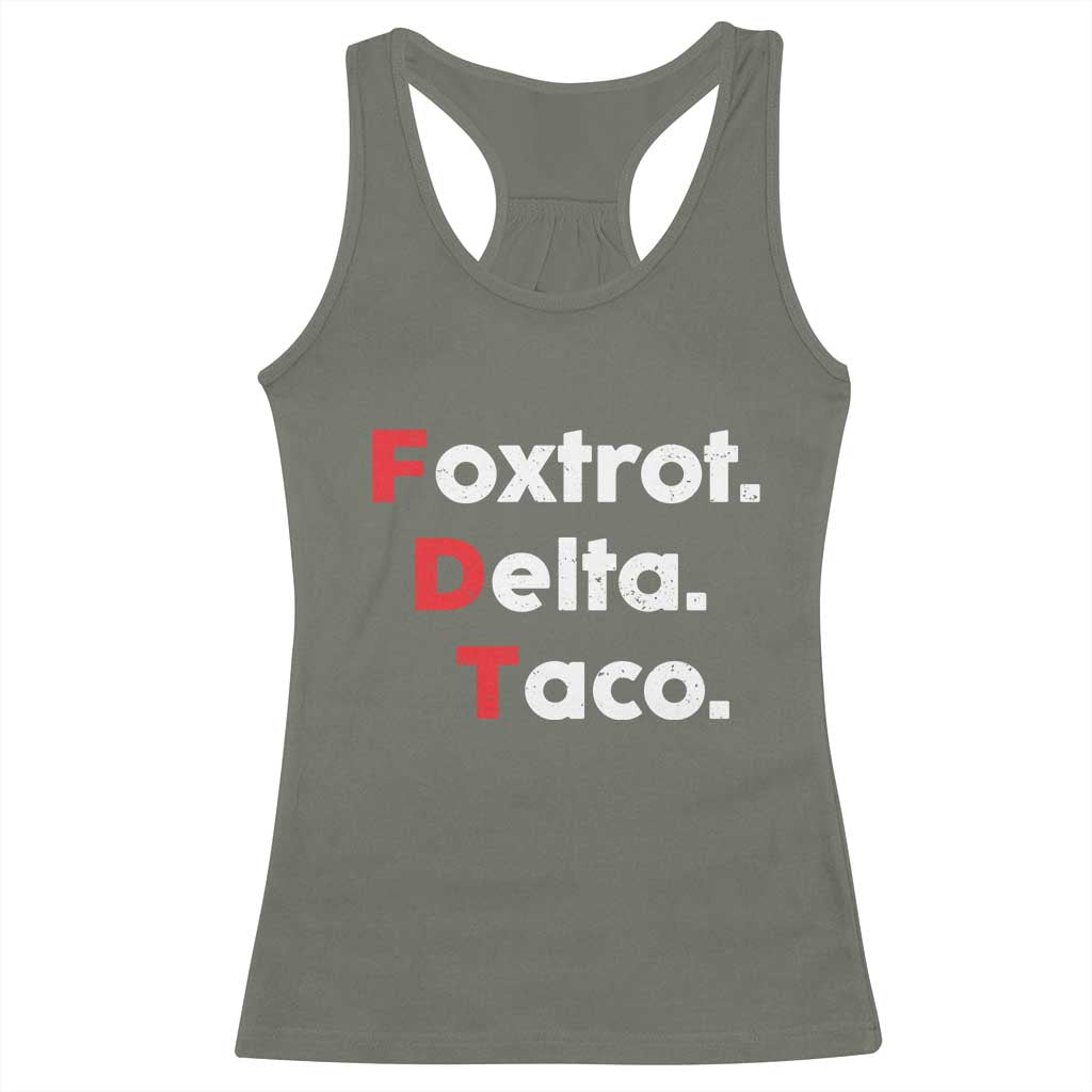Foxtrot Delta Taco Racerback Tank Top Subtle FDT Resist - Wonder Print Shop