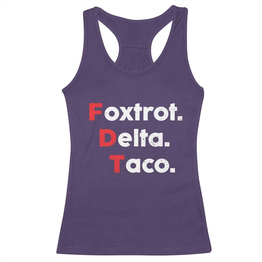 Foxtrot Delta Taco Racerback Tank Top Subtle FDT Resist - Wonder Print Shop