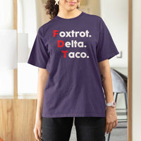 Foxtrot Delta Taco T Shirt For Women Subtle FDT Resist - Wonder Print Shop