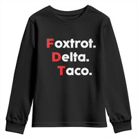 Foxtrot Delta Taco Youth Sweatshirt Subtle FDT Resist - Wonder Print Shop
