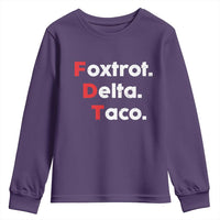 Foxtrot Delta Taco Youth Sweatshirt Subtle FDT Resist - Wonder Print Shop
