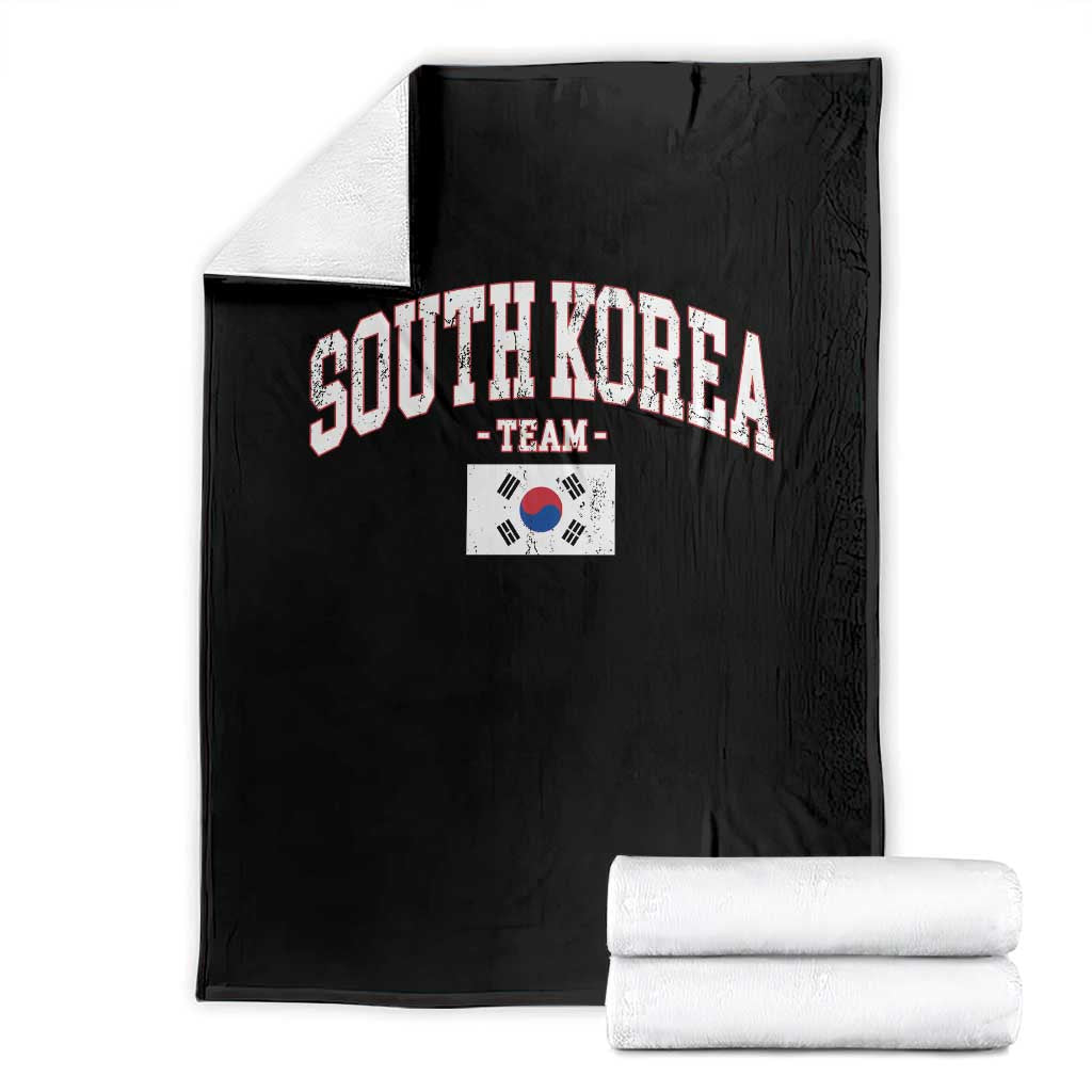 South Korea National Team Throw Blanket Retro Vintage Sport Varsity Korean Flag