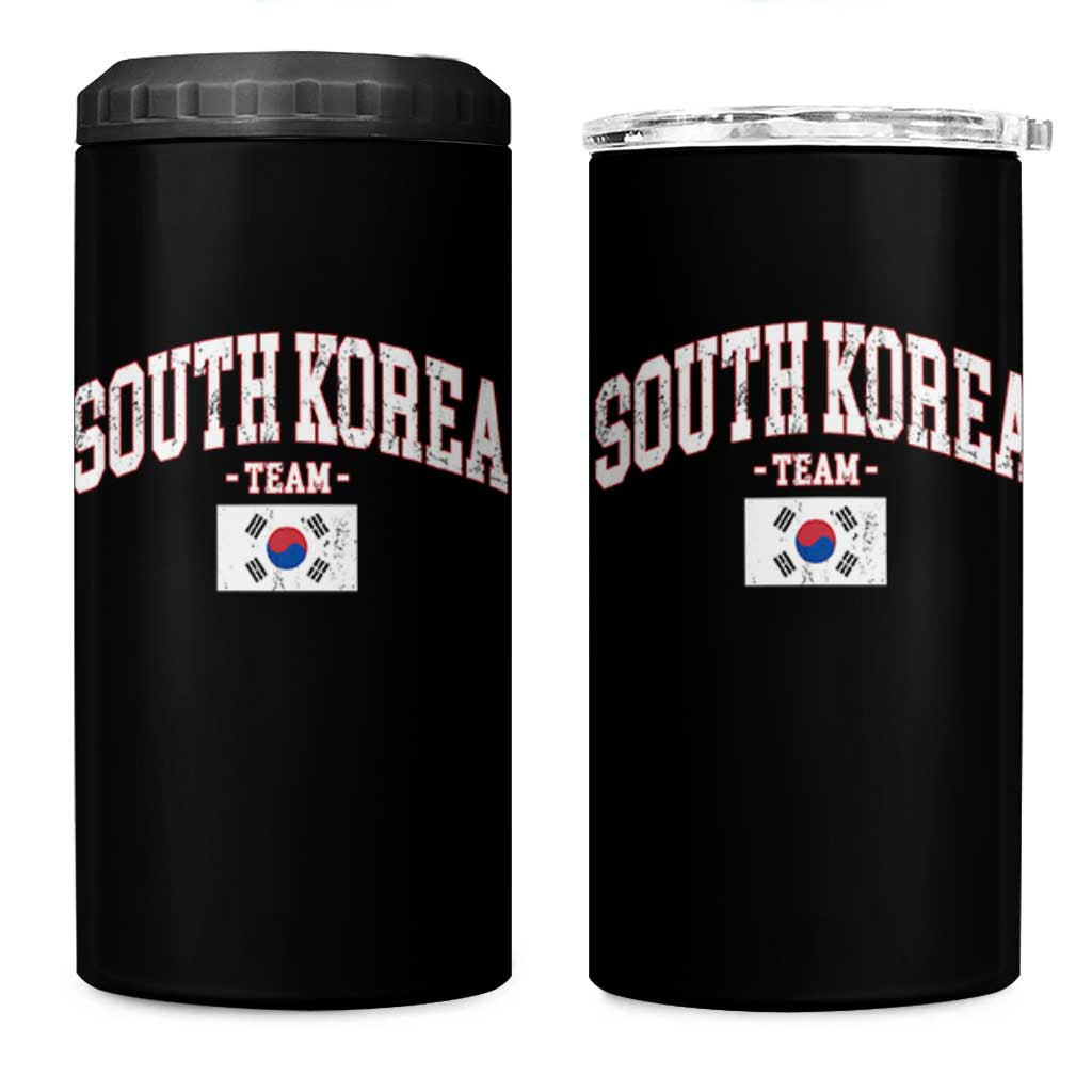 South Korea National Team 4 in 1 Can Cooler Tumbler Retro Vintage Sport Varsity Korean Flag