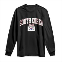 South Korea National Team Long Sleeve Shirt Retro Vintage Sport Varsity Korean Flag